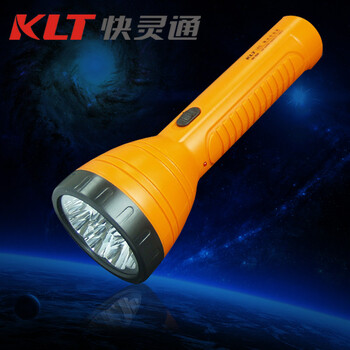 
                                        KLT快灵通 充电式手电筒LED家用手电筒 强光照明应急灯 9颗灯芯户外探照 金色                