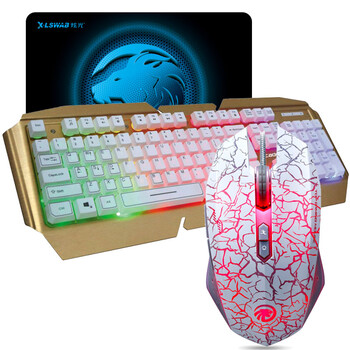 凯迪威 悬浮背光游戏键鼠套装 lol金属夜光网吧