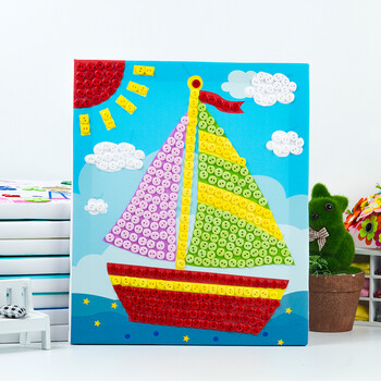 纽扣画diy手工材料包儿童制作益智粘贴画幼儿园3-8岁创意立体贴画