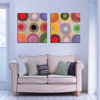 润轩 现代抽象壁画油画圆圆满满 酒店装饰画西