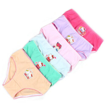Mawcha 柔软舒适纯棉Kitty印花女童<em>内裤</em>三角裤