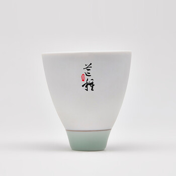 堂悦坊 铂玉瓷四时茶杯套装 4杯装 青玉色