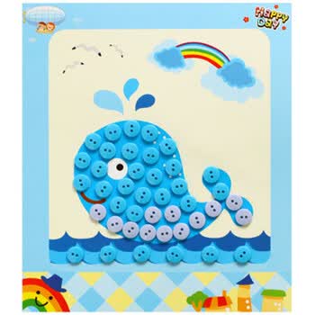 坤祥鼎盛儿童diy纽扣贴画手工制作粘贴材料包幼儿园创意钻石扣子画