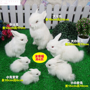 白兔毛绒玩具动物玩偶静态模型摆件摄影道具小兔子时尚新颖迷你可爱萌