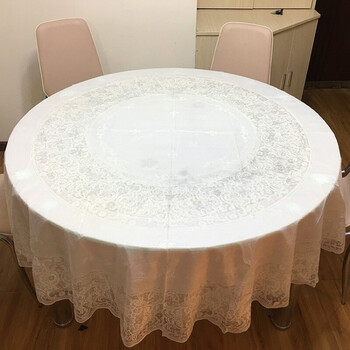 2018新款防油防烫免洗加厚pvc台布塑料大圆形餐桌布欧式覆膜圆桌桌布
