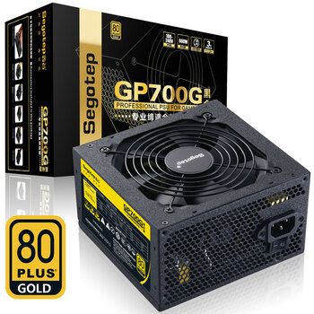 鑫谷（Segotep）额定600W GP700G黑金版电源（金牌认证/宽幅/背线/温控风扇/台式机电脑主机箱游戏电源）