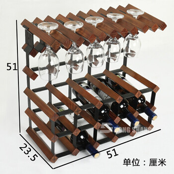 实木红酒架悬挂红酒杯架 创意实木酒瓶架高脚杯架 欧式倒挂酒杯架