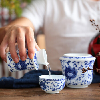 洛威 陶瓷温酒器烫酒壶家用景德镇酒具套装中式热暖酒壶白酒清酒黄酒杯 PH0018粉彩红鲤鱼温酒壶（2两）