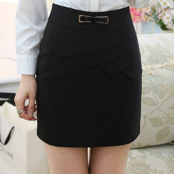 冰子云职业装女装裙装OL修身半身裙韩版裙女短裙正装裙装工作服 黑色半裙 M