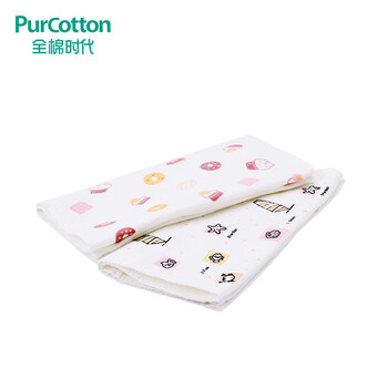 全棉时代（PurCotton）婴童纯棉纱布毛圈面巾 洗脸毛巾 1条 粉红沙滩