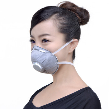 绿之源 绿呼吸N95吸杯型口罩防颗粒物呼吸器 有呼气阀 灰色5只/盒