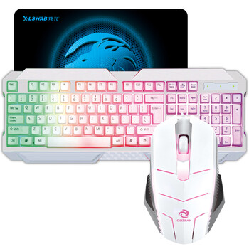 凯迪威有线鼠标键盘套装发光牧马人风格背光键