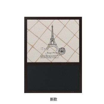 
                                        精耐特KINNET铁塔创意个性可爱黑板软木板 布艺家居家饰壁挂便签留言板墙贴 家装软饰相框 黑色经典款                