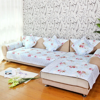 梦蔻（ARTDECO） 布艺防滑沙发靠背巾 荷塘月色 70*70cm 单条装 可做扶手两用