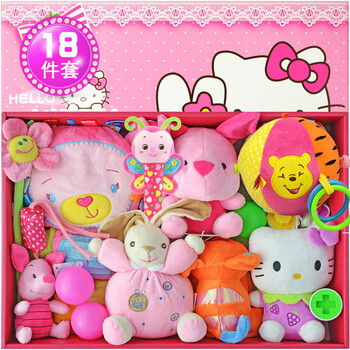 婴儿0-1岁早教礼盒装毛绒玩具礼盒益智宝宝早