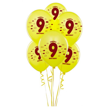 
                                        孩派HighParty生日派对布置装饰 派对用品 数字9乳胶气球 每包6个 浅蓝                