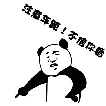 注意车距不信你看车贴汽车贴纸创意个性车身定制搞笑车尾装饰文字 (向