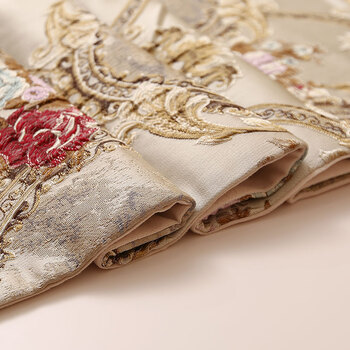 
                                        yongtongsilk 欧式桌旗现代简约餐桌布柜子盖布 繁花似锦 黄色 31*210cm桌旗                