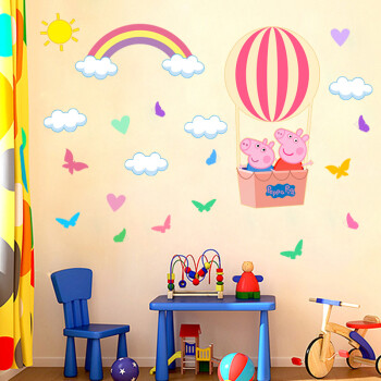小猪佩奇防水pvc墙贴墙纸幼儿园儿童房卧室卡通墙面卡通装饰贴画 小猪
