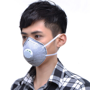 绿之源 绿呼吸N95吸杯型口罩防颗粒物呼吸器 有呼气阀 灰色5只/盒