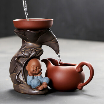 舒厅 小和尚茶漏懒人泡茶套装茶宠摆件紫创意砂茶具配件功夫茶道杯茶