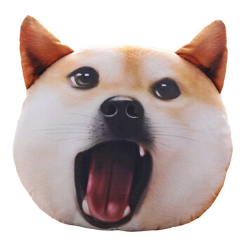 仿真哈士奇二哈柴犬抱枕搞怪表情包公仔狗头靠垫玩偶抖音网红毛绒玩具
