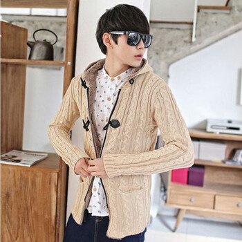 意万利 男士秋<em>冬季开衫</em>外套男款韩版修身撞色