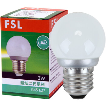
                                        
                                                            佛山照明（FSL）LED灯泡大口3W暖白光3000K E27节能球泡炫银 2支装                