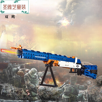 cada军事乐高步枪可发射软弹积木枪儿童玩具枪科技组合 m1式伽兰德