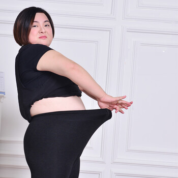 
                                        蝶绽200斤胖MM加肥加大码春秋款 七彩棉一体打底踩脚裤加绒加厚 深灰 均码适合150-250斤左右                