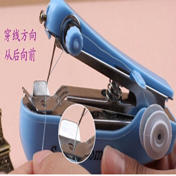 基本生活 便携袖珍型小型缝纫机家用 迷你简易手动缝纫机 粉色