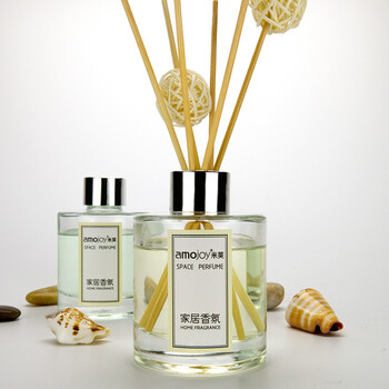 amojoy室内房间香水 无火香薰精油套装 藤条香薰干花套装 檀香客厅家用卧室装饰摆件 茉莉