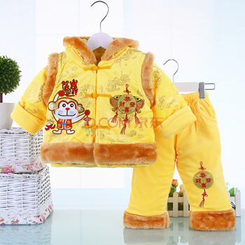 1-2岁男宝宝唐装过年衣服 3-5-6-9个月婴幼儿冬