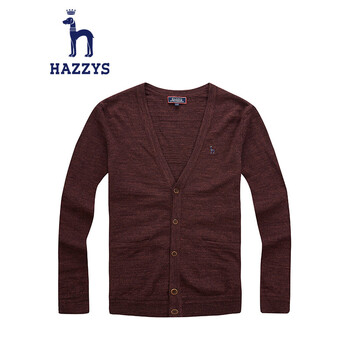 HAZZYS 男童羊毛衫开衫儿童装AZK070001 锈
