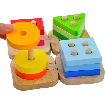 加拿大Acool进口外贸1岁半以上儿童益智积木