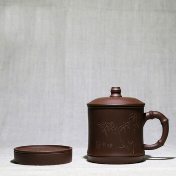 
                                        荆邑紫砂杯子茶杯大号水杯全手工男女功夫茶具茶杯套装紫砂茶壶宜兴礼品泡茶 清风竹叶                
