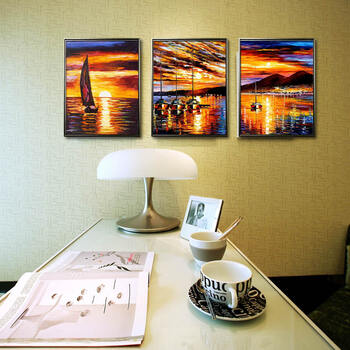 
                                        印象斑斓 Leonid Afremov系列 纯手绘油画 厚油颜料客厅卧室现代抽象装饰画刀画 O款 60X80cm                