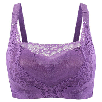 新款无钢圈抹胸式文胸薄夏聚拢蕾丝性感防走光带胸垫大码内衣胸罩