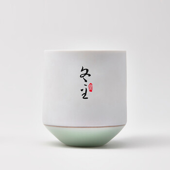 堂悦坊 铂玉瓷四时茶杯套装 4杯装 青玉色