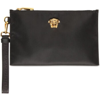 范思哲(Versace)男包 美杜莎LOGO尼龙手包 黑色\/金色 均码【图片 价格 品牌 报价】-京东