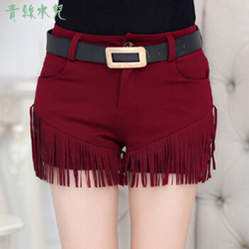 青丝水儿2015秋季新品<em>流苏短裤</em>女士秋<em>冬款</em>显