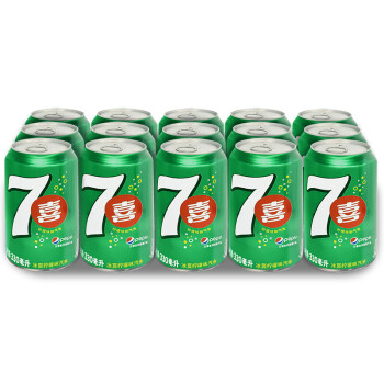 百事可乐7喜 七喜 7up 柠檬味 碳酸饮料 330ml*15听
