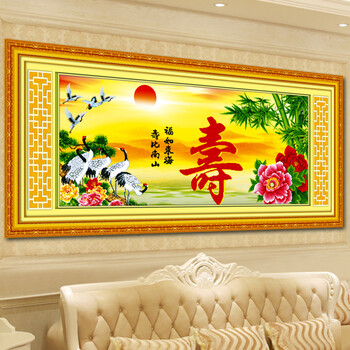 
                                        鸿胤皇室蒙娜丽莎魔方钻石十字绣新款钻石画寿字钻石绣贴钻画圆钻满钻客厅水晶钻石秀钻粘画砖石绣 QT6388 长1.52米*宽0.65米                