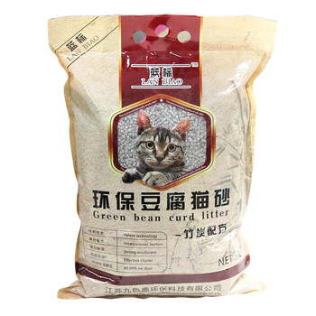 蓝标无尘结团豆腐猫砂6L 竹炭配方
