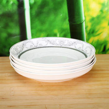 
                                        洁雅杰陶瓷盘子套装 陶瓷饺子盘(8英寸)欧式饭盘(4只装) 圣托雷多                
