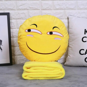 漫趣 动漫周边滑稽脸抱枕害怕微笑脸表情包靠枕装逼恶搞毛绒公仔 滑稽