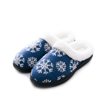 TAYOHYA/多样屋 秋冬棉拖鞋 雪花毛线拖 冬季保暖居家拖鞋 办公舒适拖 红色 38码