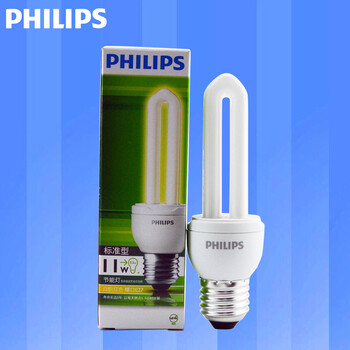 
                                                            飞利浦PHILIPS客厅厨房高亮节能灯泡3U 2U标准型三基色E27大螺口荧光灯源 2U管11w 日光色(白光)                
