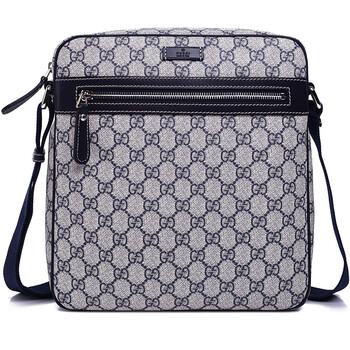 gucci 古驰 男士蓝色pvc材质logo图案单肩斜挎包 201448 kgdin 4075图片
