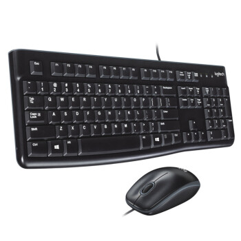 罗技（Logitech）MK120 有线键鼠套装 USB电脑台式机笔记本商务办公键鼠套装 全尺寸 MK120黑色